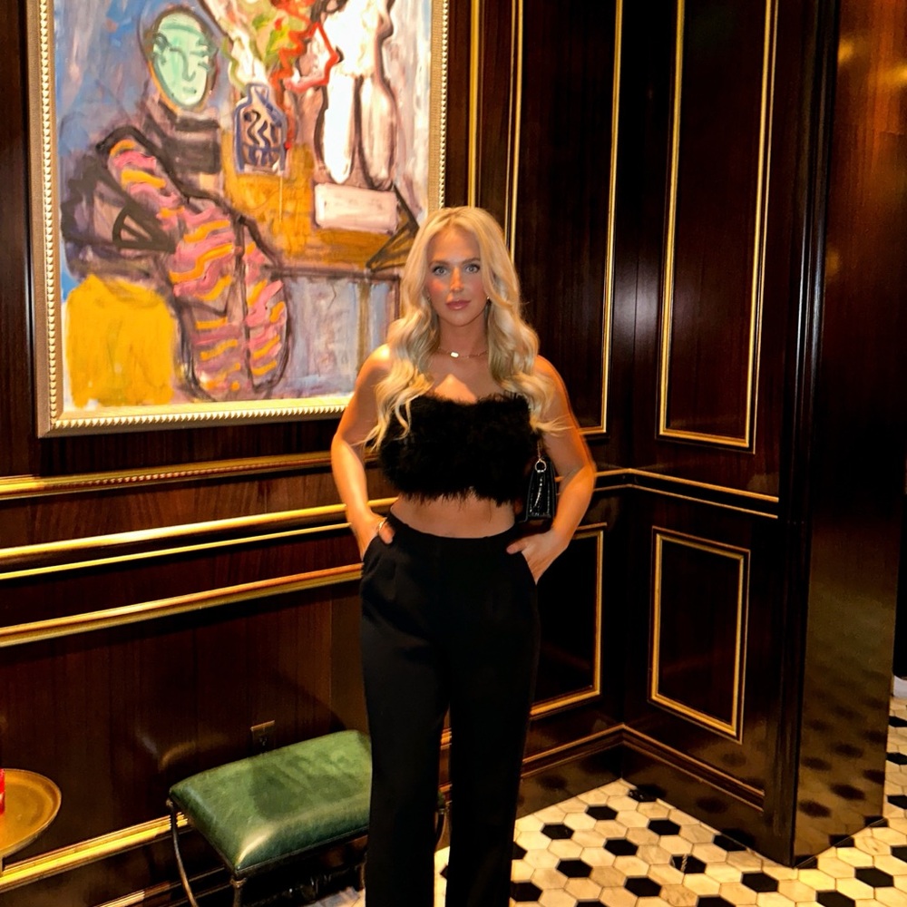 Black Feather Tube Top